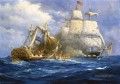 Kriegsschiff Seeschlacht nach Amerika